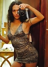 Seductive transsexual making pictures of herself